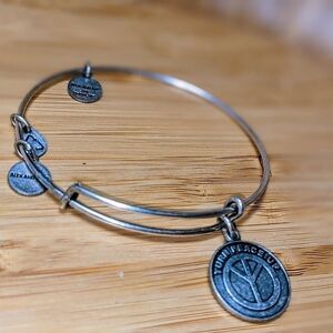 Alex and Ani 'Turn Peace Up' Chic Sterling Silver Bangle Charm Bracelet